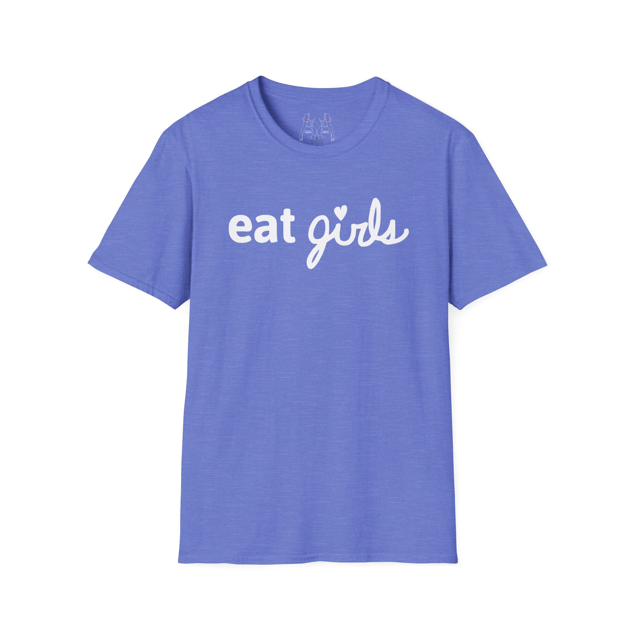 Unisex "eat girls" logo tee in heather royal
