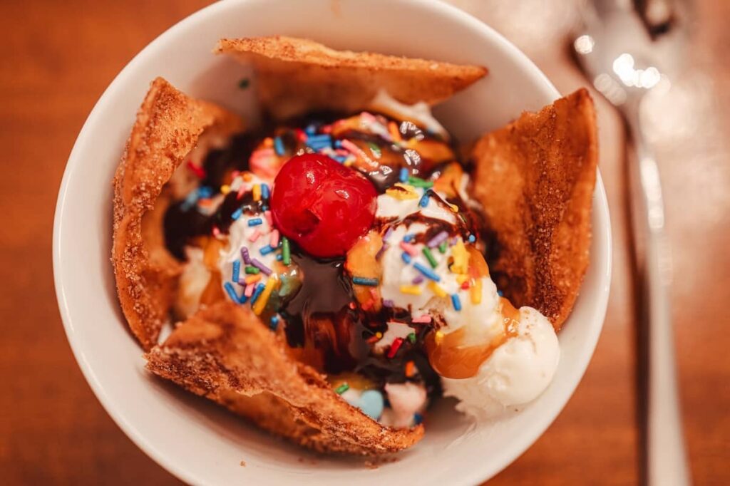 Homemade dessert nachos with sprinkles