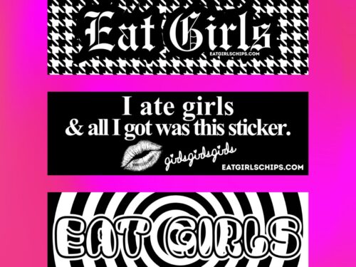 Eat Girls black and white sticker options image